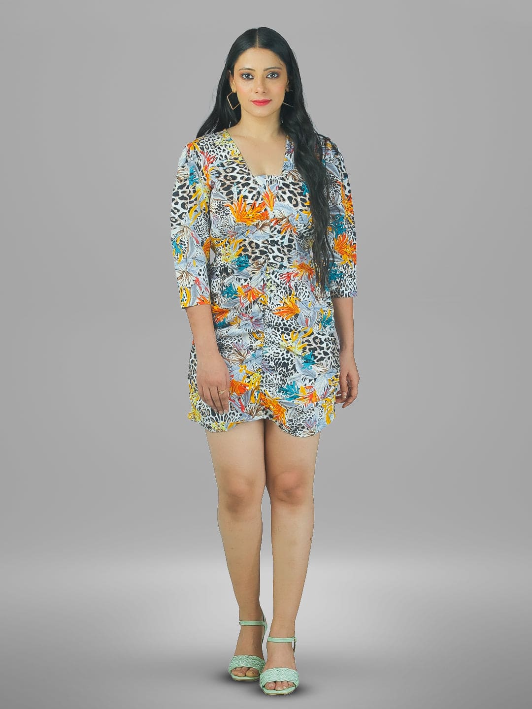 Women Multicolor Animal print Dress.