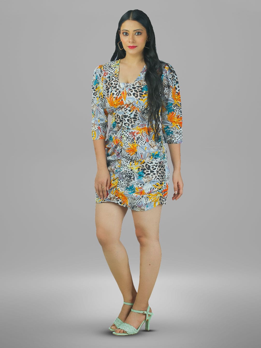 Women Multicolor Animal print Dress.