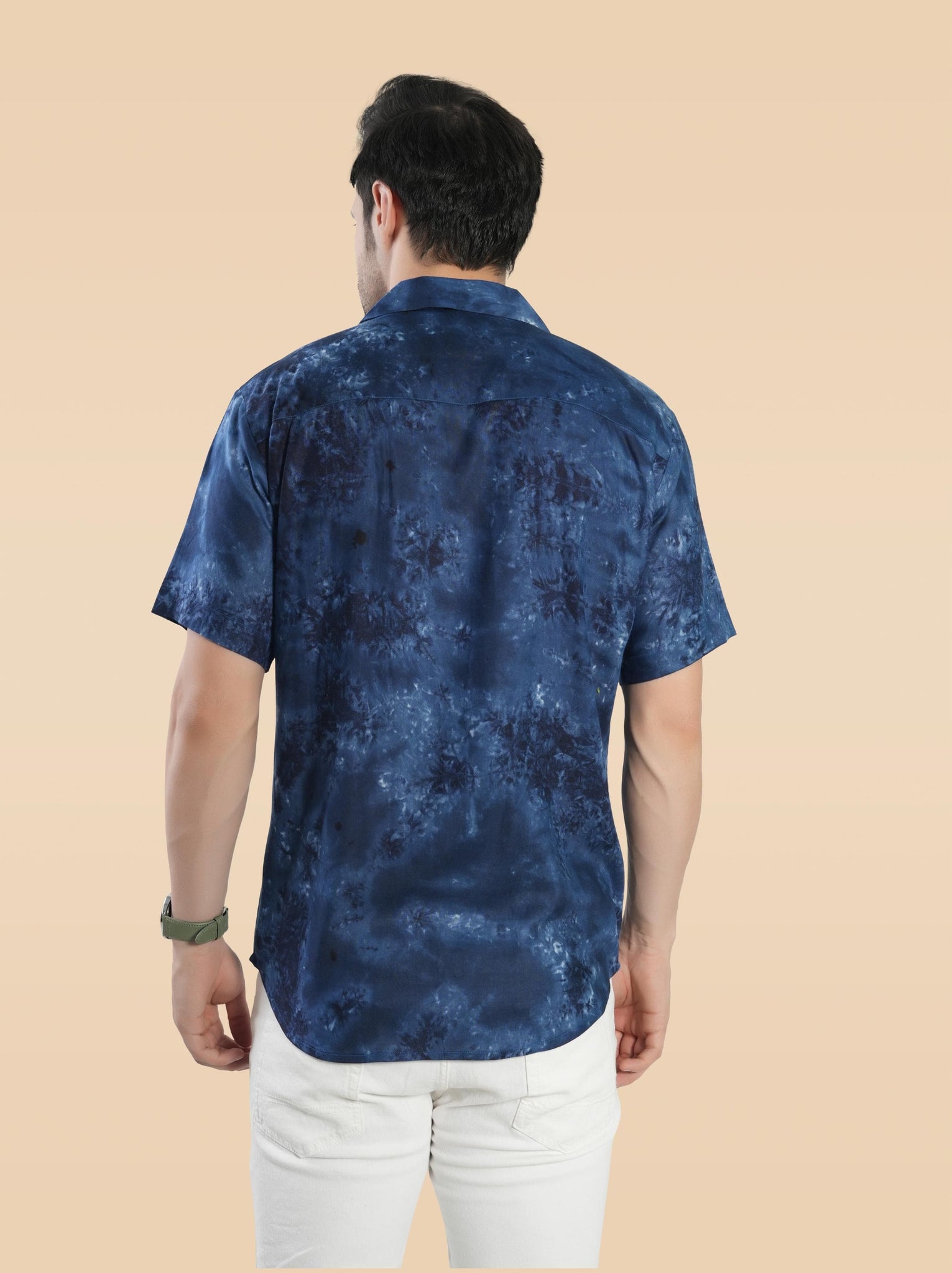 RANJ Men's Cotton Smart Casual Blazer Collar Half Sleeve Shirt.
