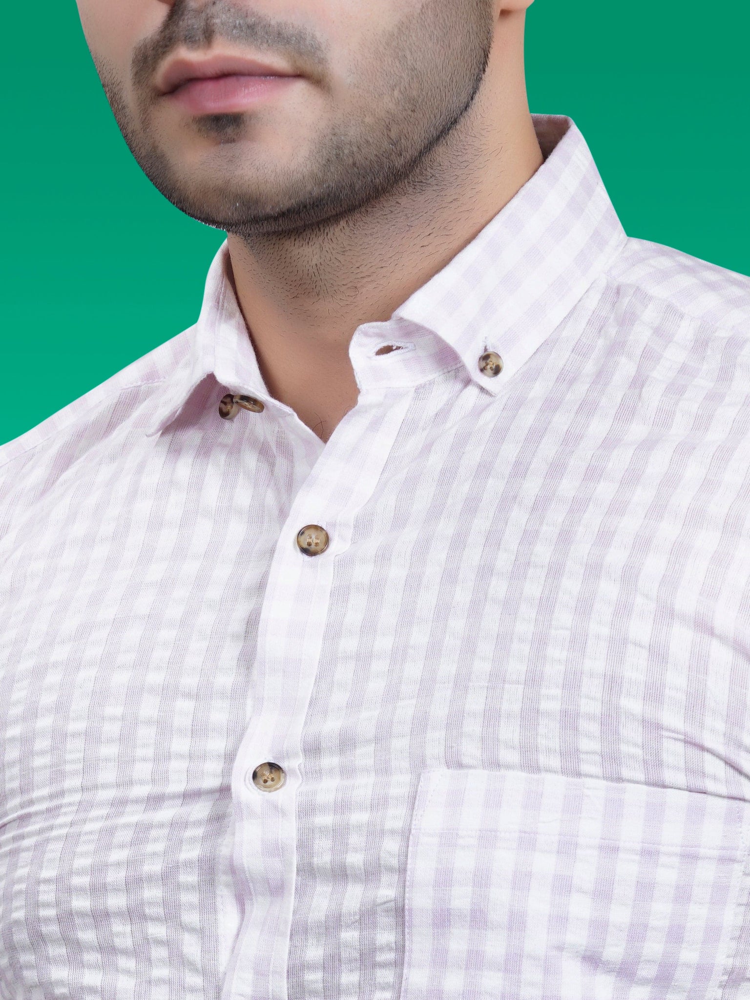 RANJ Men's 100% Cotton Smart Casual Button Down Shirt.