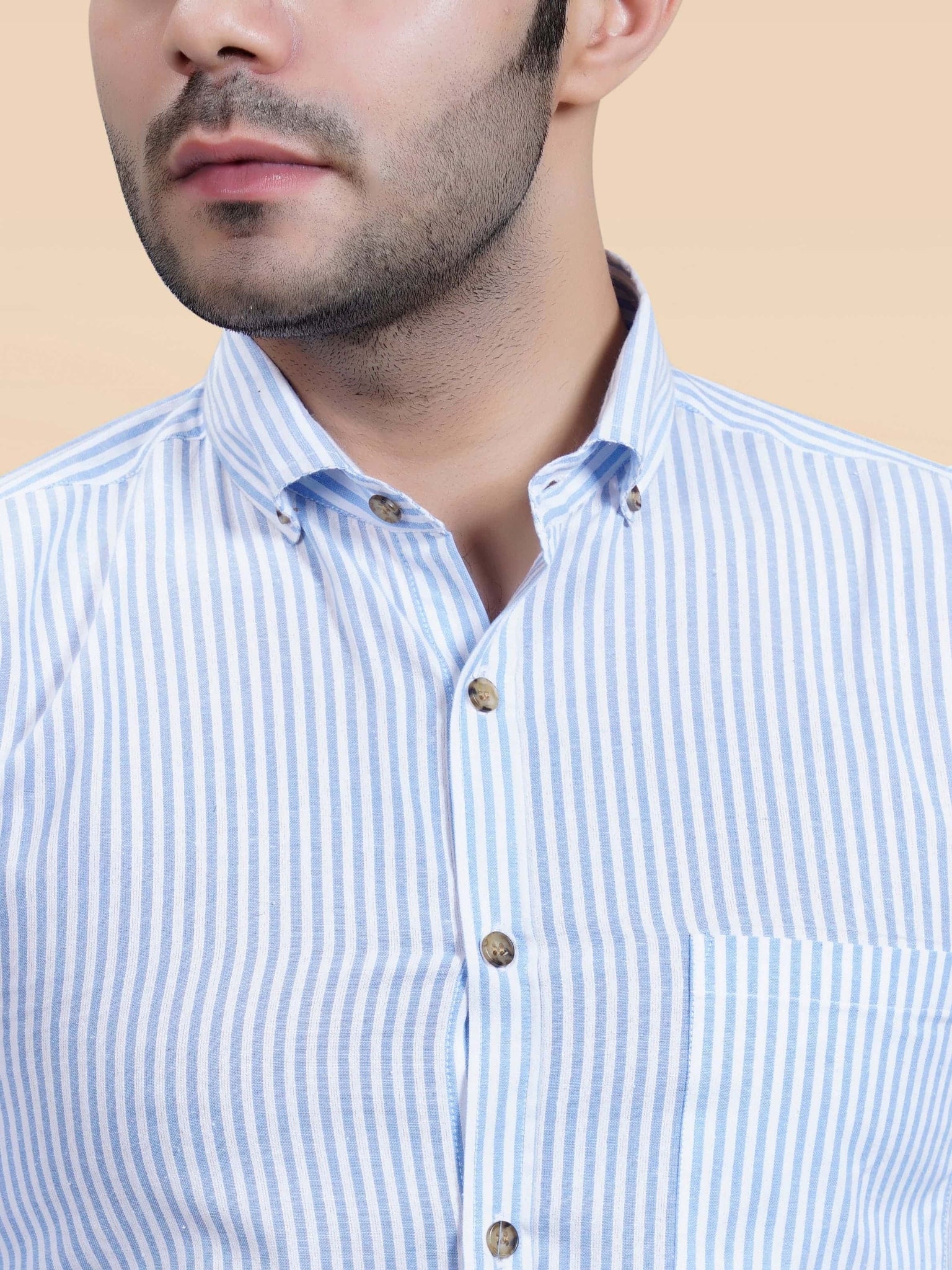 RANJ Men's 100% Cotton Smart Casual Button Down Shirt.