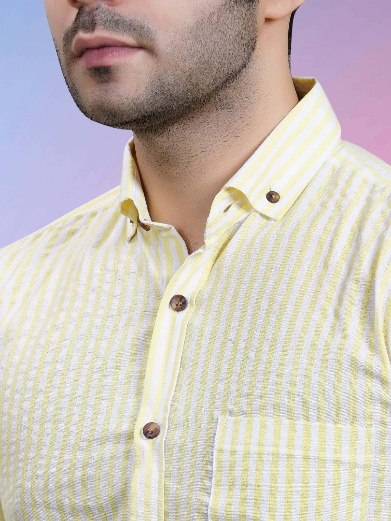 RANJ Men's 100% Cotton Smart Casual Button Down Shirt.