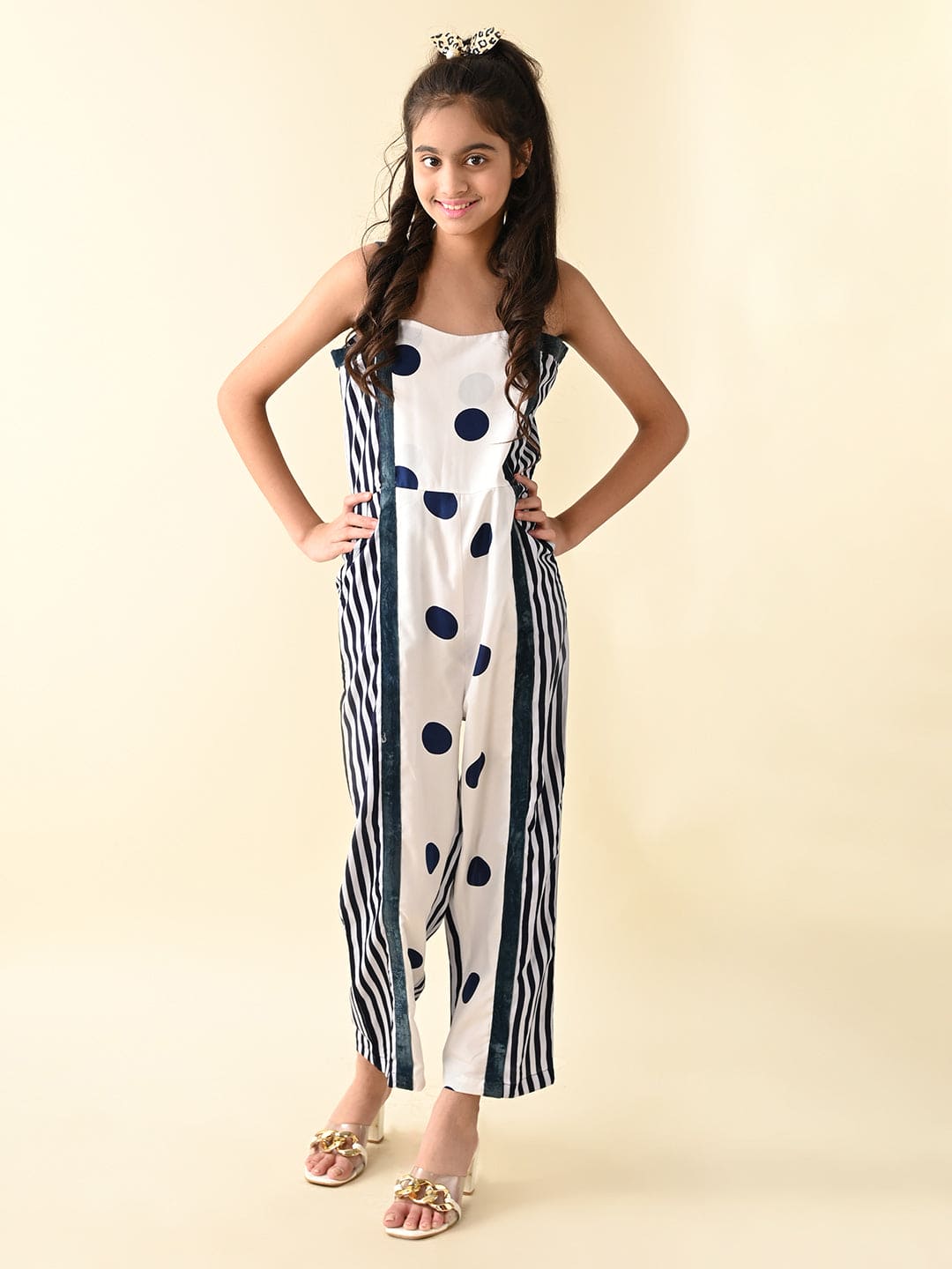 polka/stripe jumpsuit