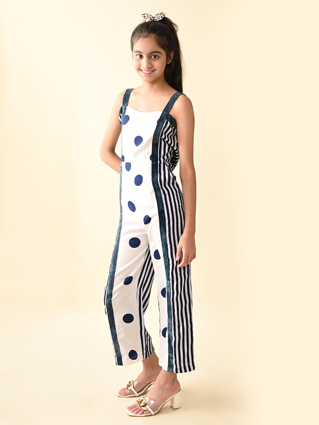 polka/stripe jumpsuit