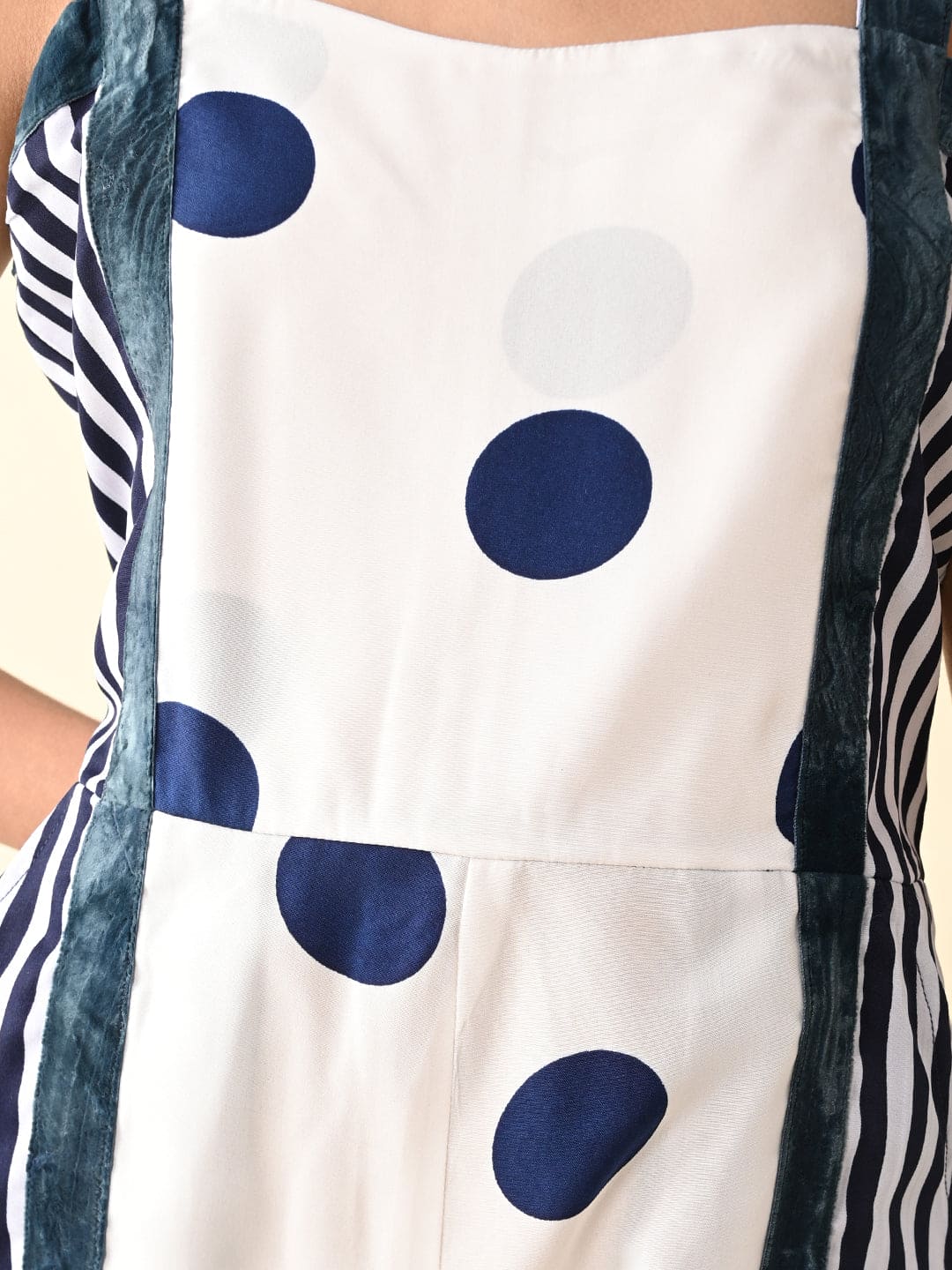 polka/stripe jumpsuit
