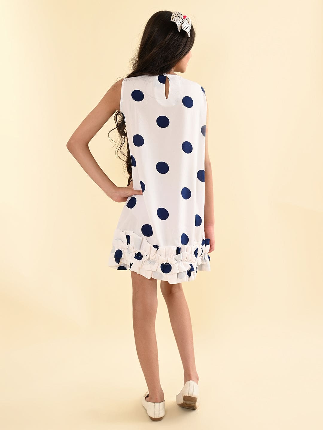 White polka Print Dress.