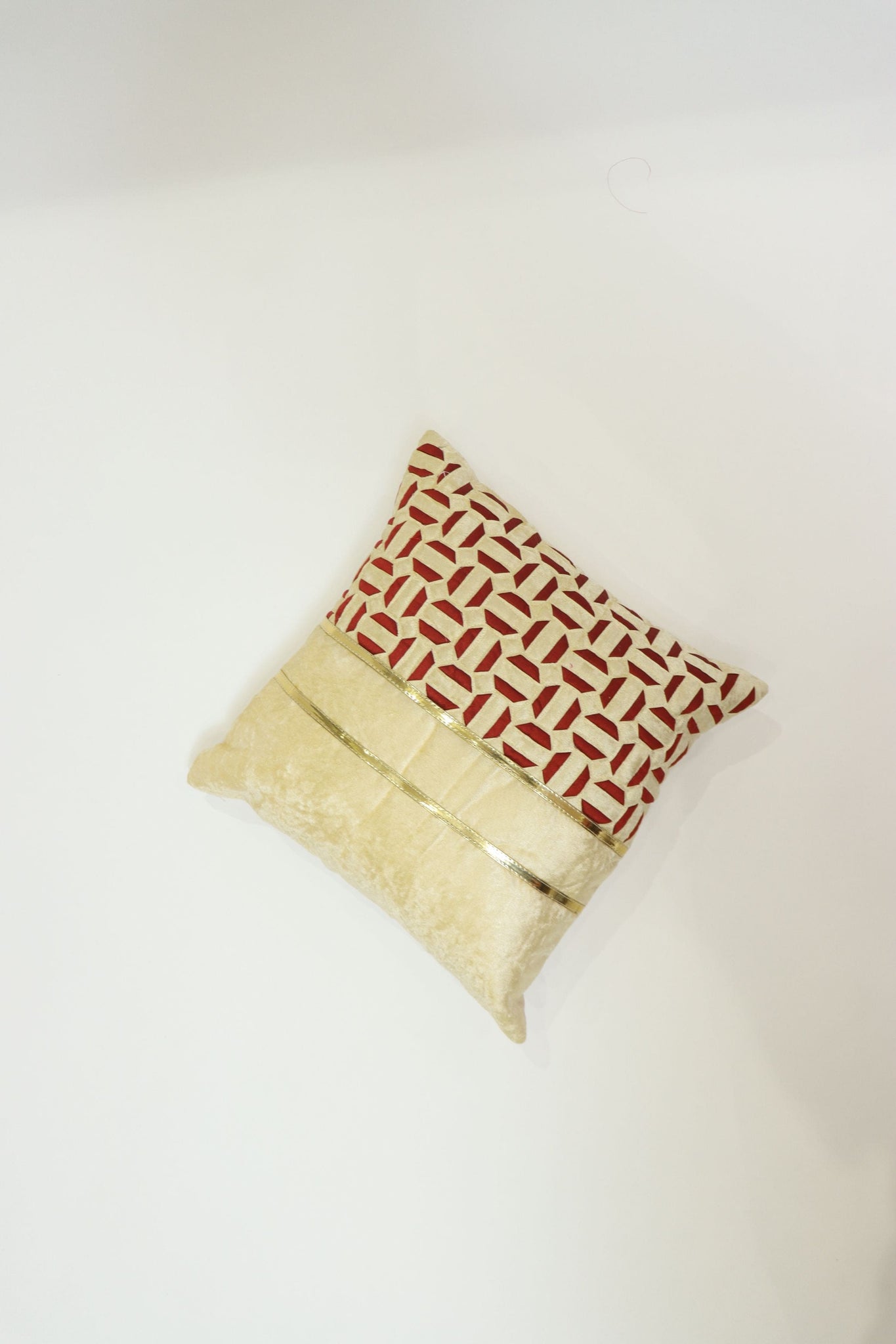 RANJ Designer Velvet Fabric With Laser Cutting Design Cushion Cover