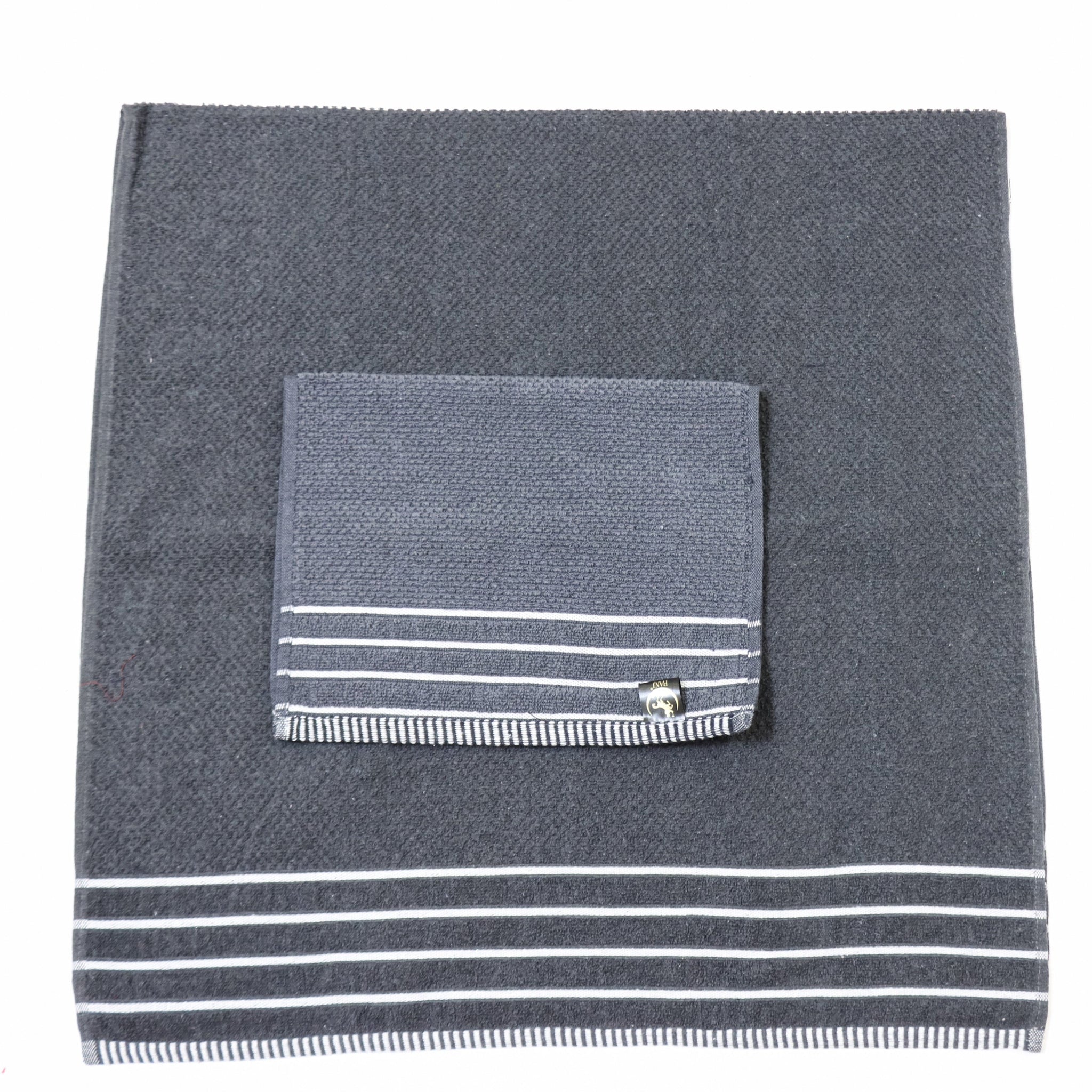 Grey 4 Piece 100% Cotton Bath and Hand Towel Set -By RANJ