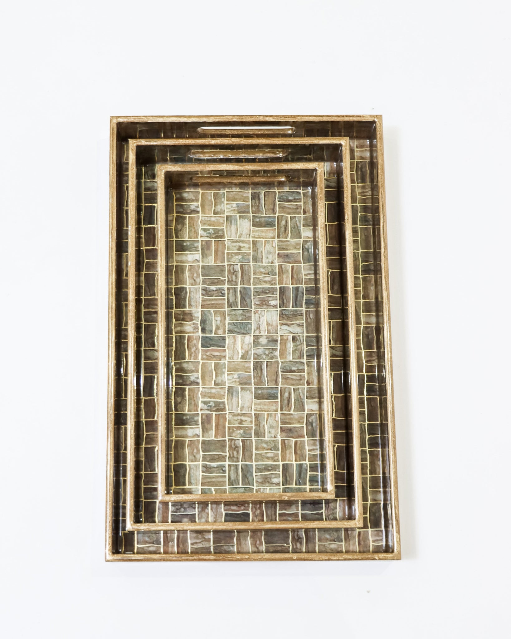 RANJ Printed Resin Tray-Set Of-3