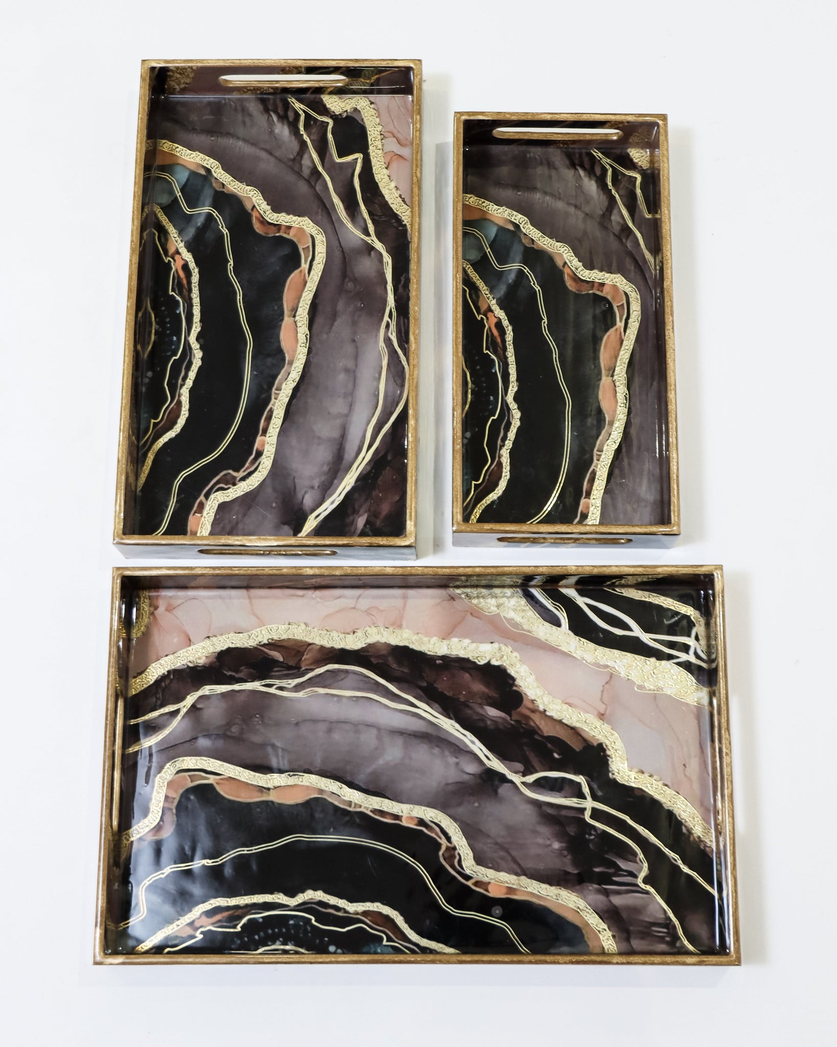 RANJ Printed Resin Tray-Set Of-3