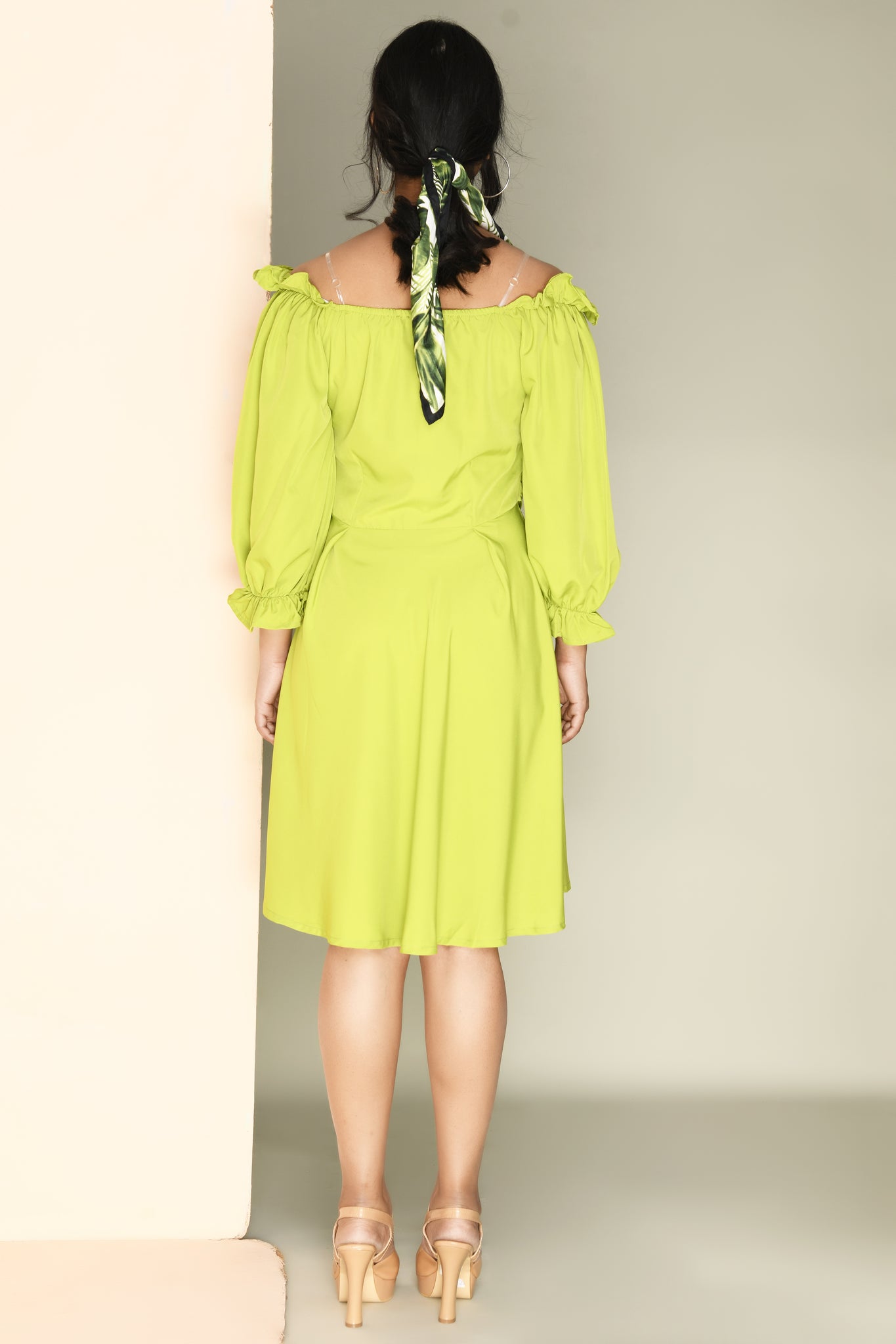 Off Shoulder Flared Dress.