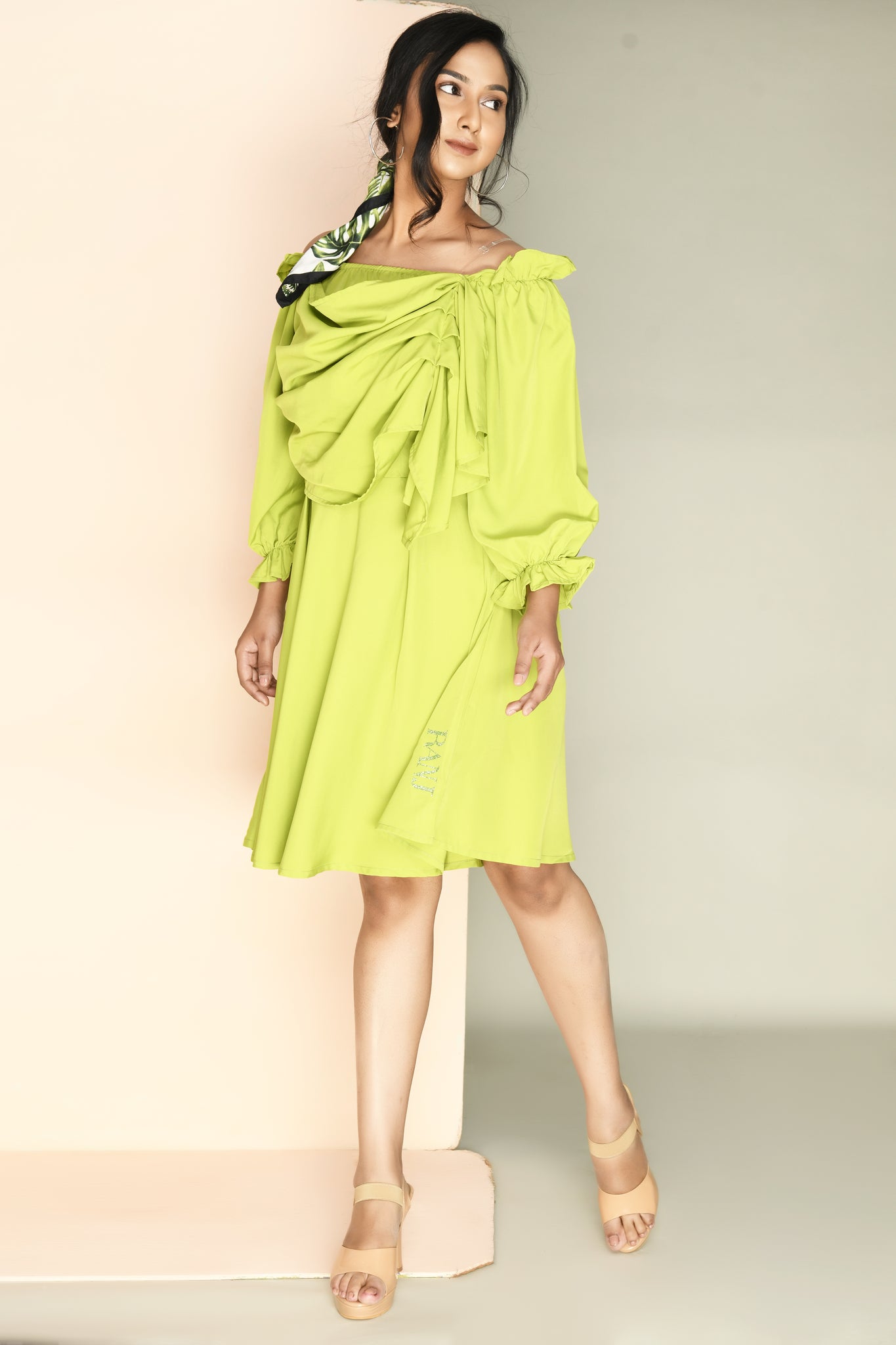 Off Shoulder Flared Dress.