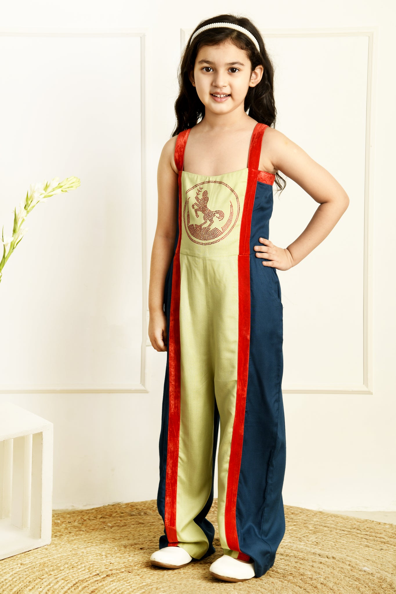 Mint-Red Kid's Jumpsuit.
