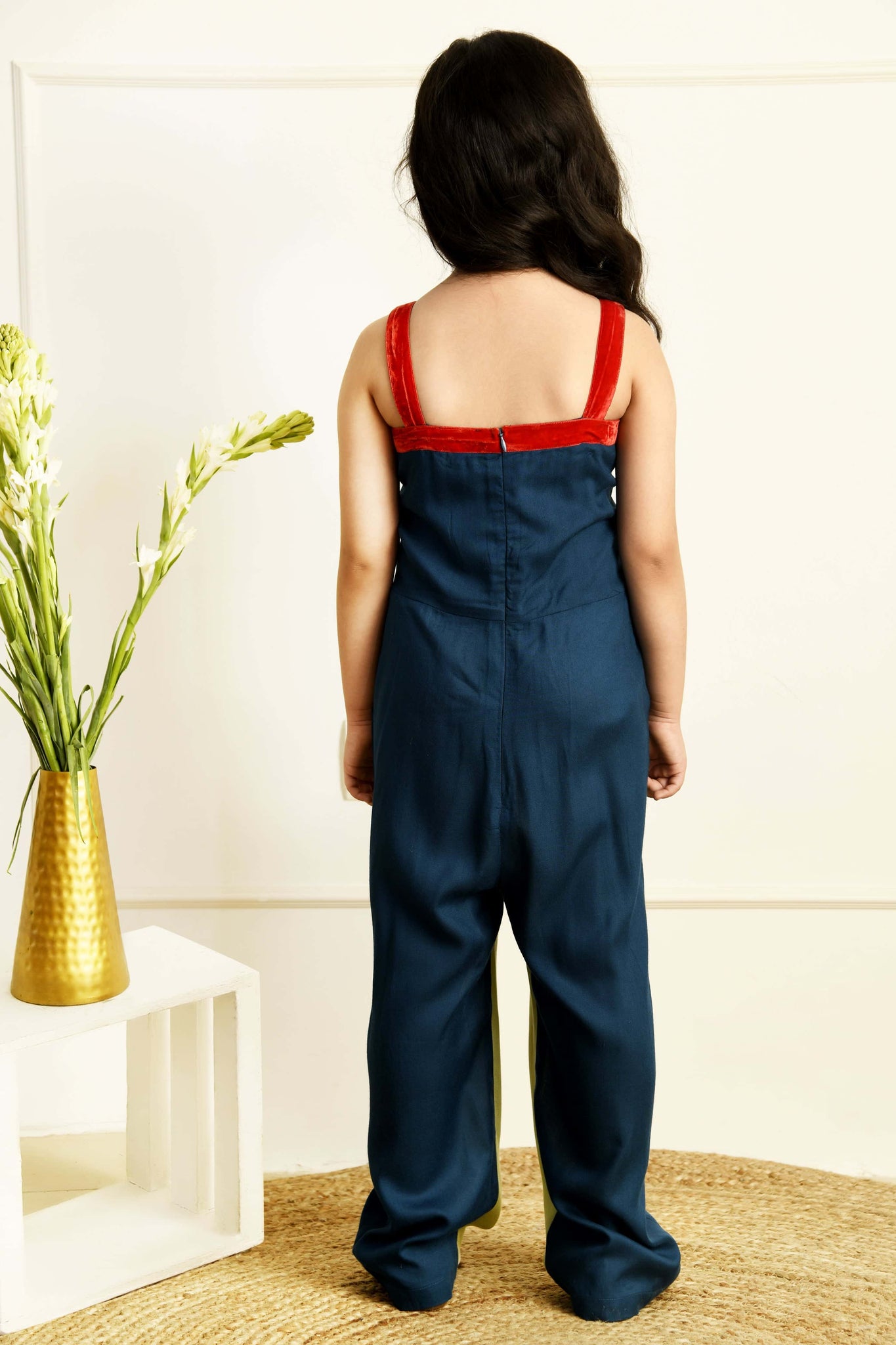 Mint-Red Kid's Jumpsuit.